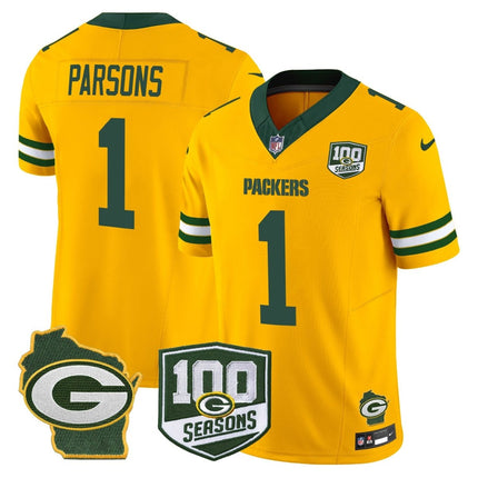 Men's Green Bay Packers 100th Season & Home Patch Vapor Limited Jersey - All Stitched GBP_KDZ - KINDOZY