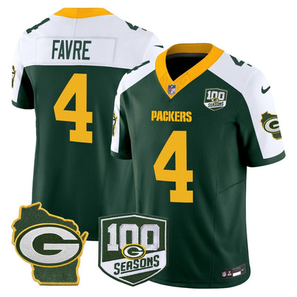 Men's Green Bay Packers 100th Season & Home Patch Vapor Limited Jersey - All Stitched GBP_KDZ - KINDOZY