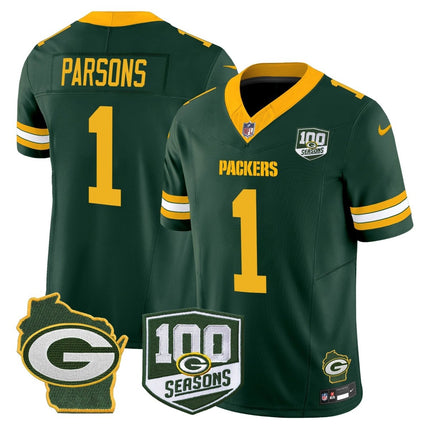 Men's Green Bay Packers 100th Season & Home Patch Vapor Limited Jersey - All Stitched GBP_KDZ - KINDOZY