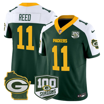 Men's Green Bay Packers 100th Season & Home Patch Vapor Limited Jersey - All Stitched GBP_KDZ - KINDOZY