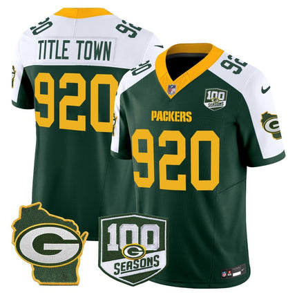 Men's Green Bay Packers 100th Season & Home Patch Vapor Limited Jersey - All Stitched GBP_KDZ - KINDOZY