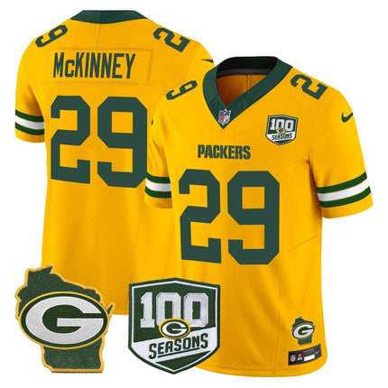 Men's Green Bay Packers 100th Season & Home Patch Vapor Limited Jersey - All Stitched GBP_KDZ - KINDOZY