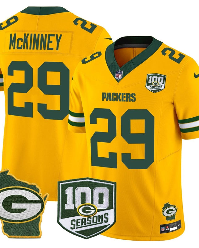 Men's Green Bay Packers 100th Season & Home Patch Vapor Limited Jersey - All Stitched GBP_KDZ - KINDOZY