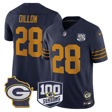 Men's Green Bay Packers 100th Season & Home Patch Vapor Limited Jersey - All Stitched GBP_KDZ - KINDOZY
