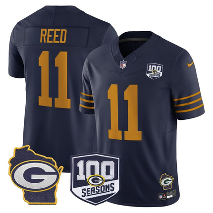 Men's Green Bay Packers 100th Season & Home Patch Vapor Limited Jersey - All Stitched GBP_KDZ - KINDOZY