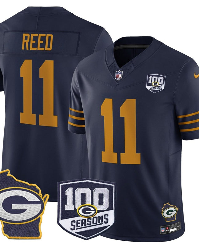 Men's Green Bay Packers 100th Season & Home Patch Vapor Limited Jersey - All Stitched GBP_KDZ - KINDOZY