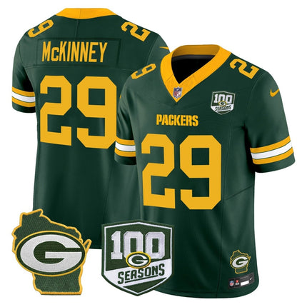 Men's Green Bay Packers 100th Season & Home Patch Vapor Limited Jersey - All Stitched GBP_KDZ - KINDOZY