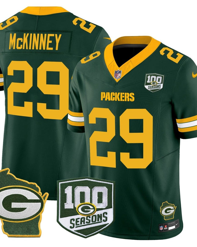 Men's Green Bay Packers 100th Season & Home Patch Vapor Limited Jersey - All Stitched GBP_KDZ - KINDOZY