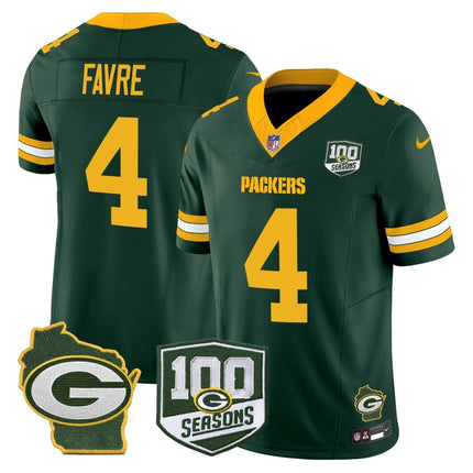 Men's Green Bay Packers 100th Season & Home Patch Vapor Limited Jersey - All Stitched GBP_KDZ - KINDOZY