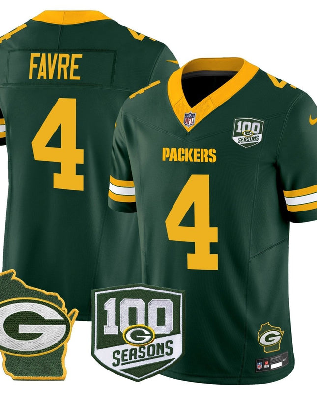 Men's Green Bay Packers 100th Season & Home Patch Vapor Limited Jersey - All Stitched GBP_KDZ - KINDOZY