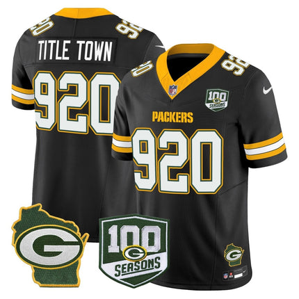 Men's Green Bay Packers 100th Season & Home Patch Vapor Limited Jersey - All Stitched GBP_KDZ - KINDOZY