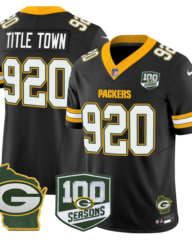 Men's Green Bay Packers 100th Season & Home Patch Vapor Limited Jersey - All Stitched GBP_KDZ - KINDOZY