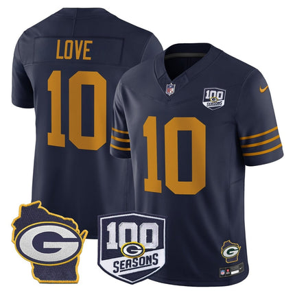 Men's Green Bay Packers 100th Season & Home Patch Vapor Limited Jersey - All Stitched GBP_KDZ - KINDOZY