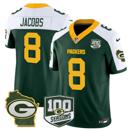 Men's Green Bay Packers 100th Season & Home Patch Vapor Limited Jersey - All Stitched GBP_KDZ - KINDOZY