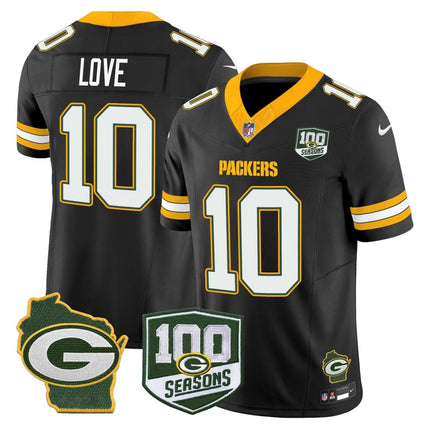 Men's Green Bay Packers 100th Season & Home Patch Vapor Limited Jersey - All Stitched GBP_KDZ - KINDOZY