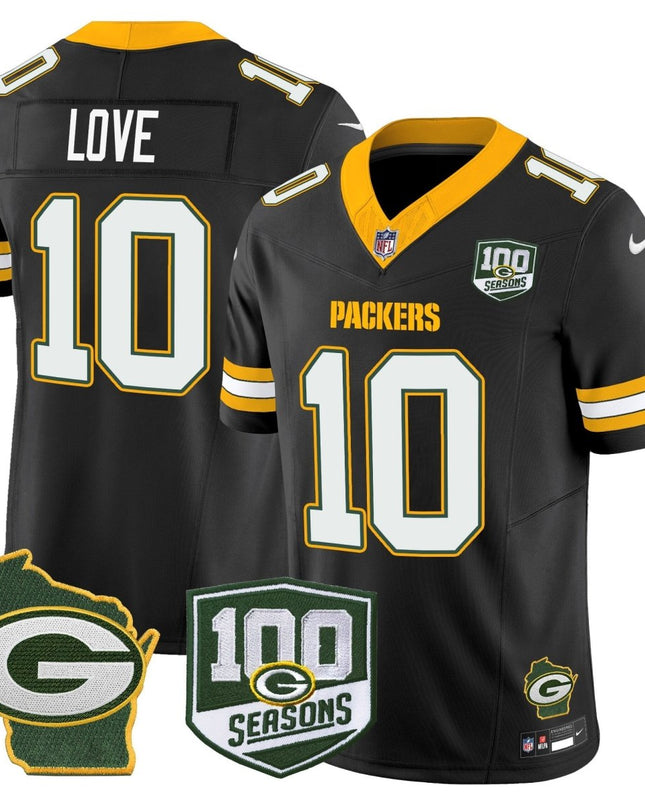 Men's Green Bay Packers 100th Season & Home Patch Vapor Limited Jersey - All Stitched GBP_KDZ - KINDOZY
