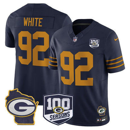 Men's Green Bay Packers 100th Season & Home Patch Vapor Limited Jersey - All Stitched GBP_KDZ - KINDOZY