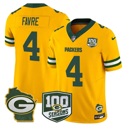 Men's Green Bay Packers 100th Season & Home Patch Vapor Limited Jersey - All Stitched GBP_KDZ - KINDOZY