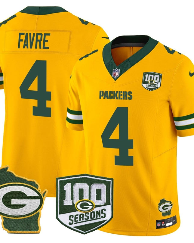 Men's Green Bay Packers 100th Season & Home Patch Vapor Limited Jersey - All Stitched GBP_KDZ - KINDOZY
