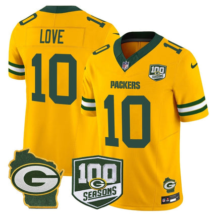 Men's Green Bay Packers 100th Season & Home Patch Vapor Limited Jersey - All Stitched GBP_KDZ - KINDOZY