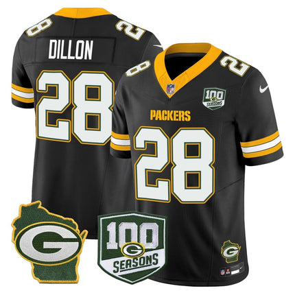 Men's Green Bay Packers 100th Season & Home Patch Vapor Limited Jersey - All Stitched GBP_KDZ - KINDOZY
