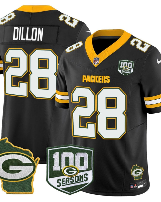 Men's Green Bay Packers 100th Season & Home Patch Vapor Limited Jersey - All Stitched GBP_KDZ - KINDOZY
