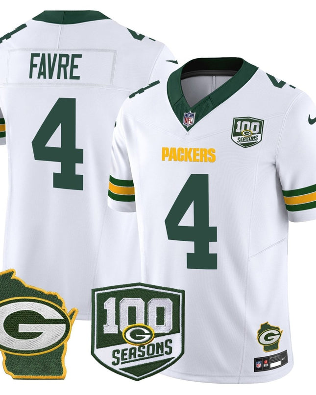 Men's Green Bay Packers 100th Season & Home Patch Vapor Limited Jersey - All Stitched GBP_KDZ - KINDOZY