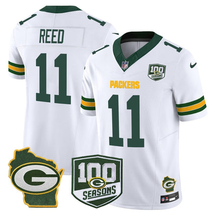 Men's Green Bay Packers 100th Season & Home Patch Vapor Limited Jersey - All Stitched GBP_KDZ - KINDOZY