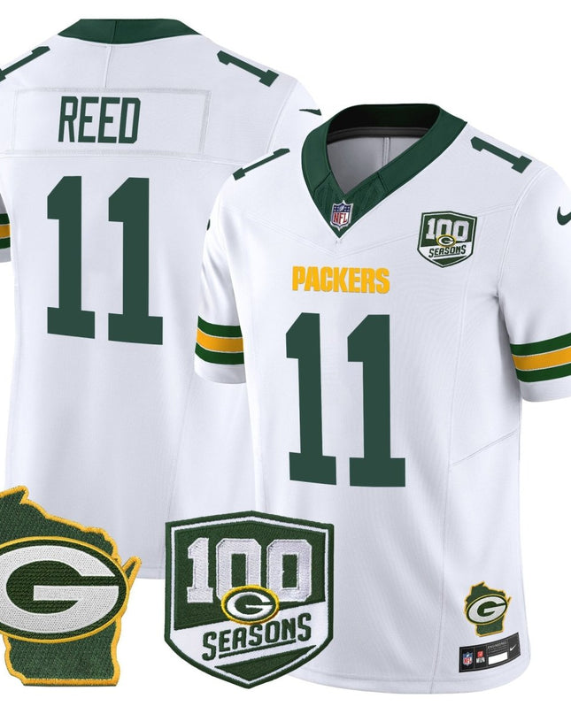 Men's Green Bay Packers 100th Season & Home Patch Vapor Limited Jersey - All Stitched GBP_KDZ - KINDOZY
