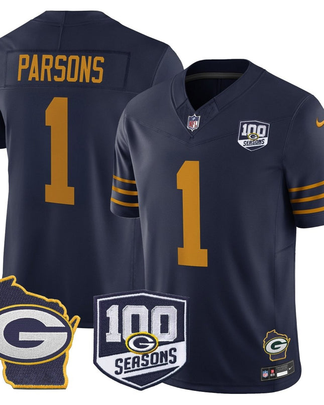 Men's Green Bay Packers 100th Season & Home Patch Vapor Limited Jersey - All Stitched GBP_KDZ - KINDOZY