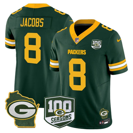 Men's Green Bay Packers 100th Season & Home Patch Vapor Limited Jersey - All Stitched GBP_KDZ - KINDOZY