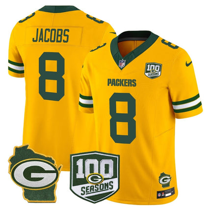Men's Green Bay Packers 100th Season & Home Patch Vapor Limited Jersey - All Stitched GBP_KDZ - KINDOZY