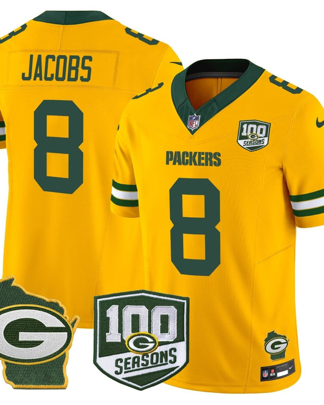 Men's Green Bay Packers 100th Season & Home Patch Vapor Limited Jersey - All Stitched GBP_KDZ - KINDOZY