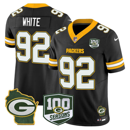 Men's Green Bay Packers 100th Season & Home Patch Vapor Limited Jersey - All Stitched GBP_KDZ - KINDOZY