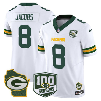 Men's Green Bay Packers 100th Season & Home Patch Vapor Limited Jersey - All Stitched GBP_KDZ - KINDOZY