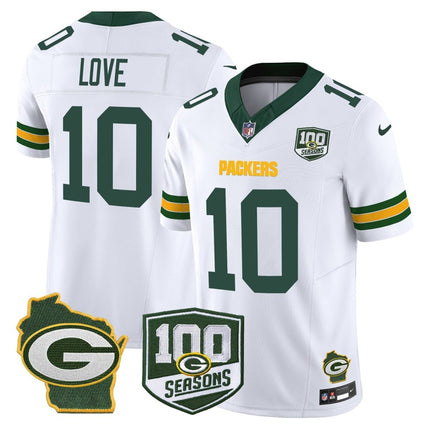 Men's Green Bay Packers 100th Season & Home Patch Vapor Limited Jersey - All Stitched GBP_KDZ - KINDOZY