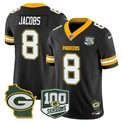 Men's Green Bay Packers 100th Season & Home Patch Vapor Limited Jersey - All Stitched GBP_KDZ - KINDOZY