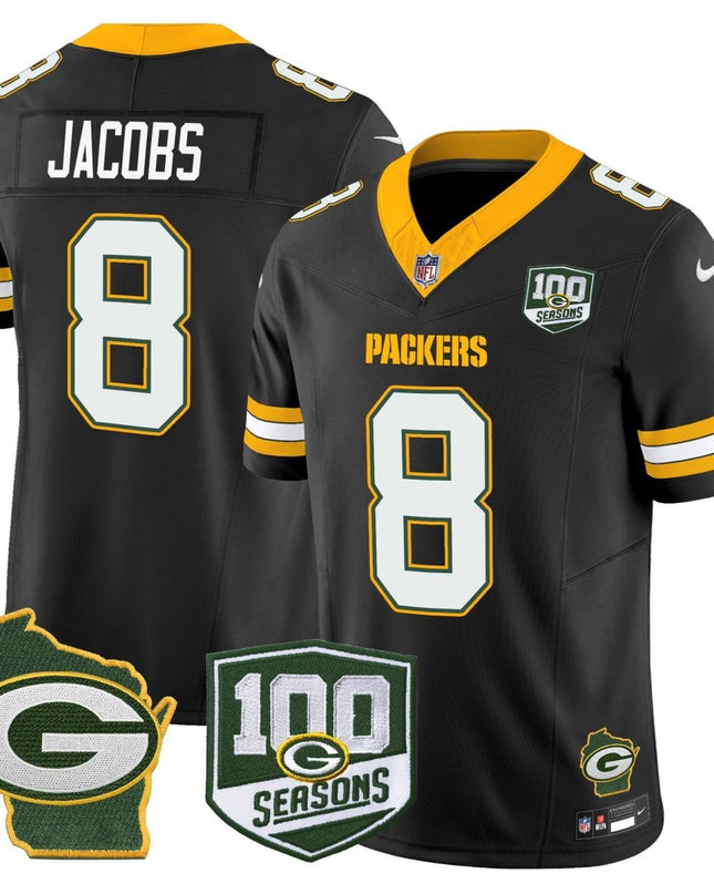 Men's Green Bay Packers 100th Season & Home Patch Vapor Limited Jersey - All Stitched GBP_KDZ - KINDOZY