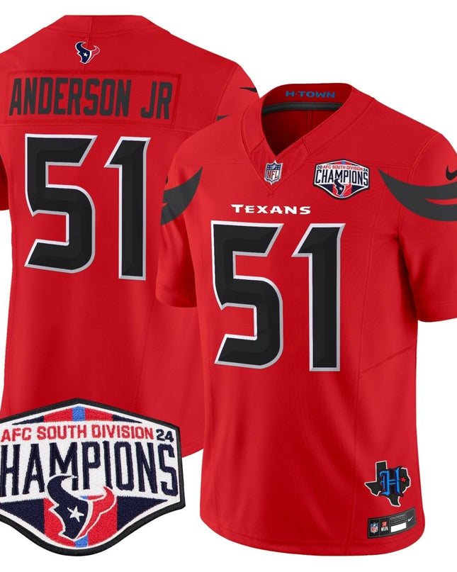 Men's Houston Texans 2024 AFC South Division Champions Patch Vapor Limited Jersey - All Stitched HOUTEX_KDZ - KINDOZY