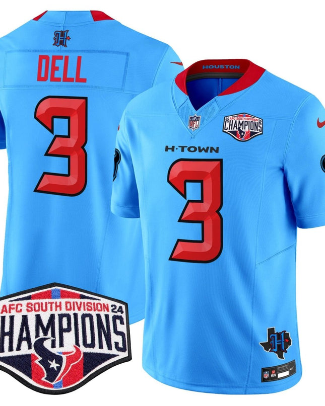 Men's Houston Texans 2024 AFC South Division Champions Patch Vapor Limited Jersey - All Stitched HOUTEX_KDZ - KINDOZY