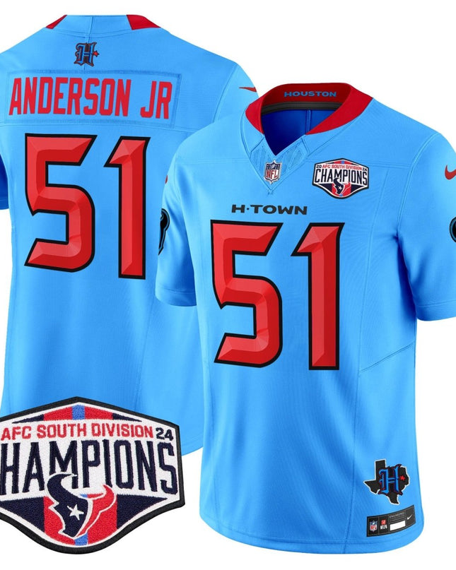 Men's Houston Texans 2024 AFC South Division Champions Patch Vapor Limited Jersey - All Stitched HOUTEX_KDZ - KINDOZY