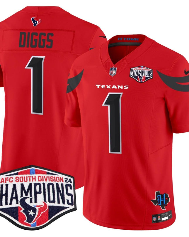 Men's Houston Texans 2024 AFC South Division Champions Patch Vapor Limited Jersey - All Stitched HOUTEX_KDZ - KINDOZY
