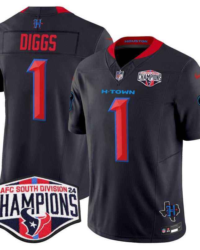 Men's Houston Texans 2024 AFC South Division Champions Patch Vapor Limited Jersey - All Stitched HOUTEX_KDZ - KINDOZY