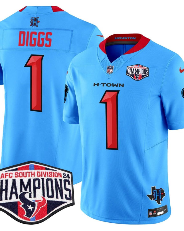 Men's Houston Texans 2024 AFC South Division Champions Patch Vapor Limited Jersey - All Stitched HOUTEX_KDZ - KINDOZY