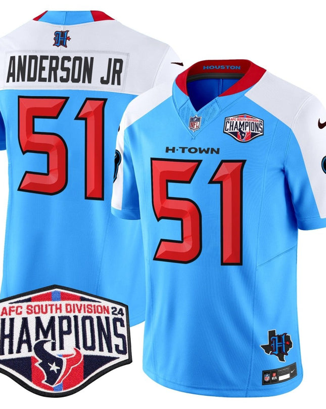 Men's Houston Texans 2024 AFC South Division Champions Patch Vapor Limited Jersey - All Stitched HOUTEX_KDZ - KINDOZY