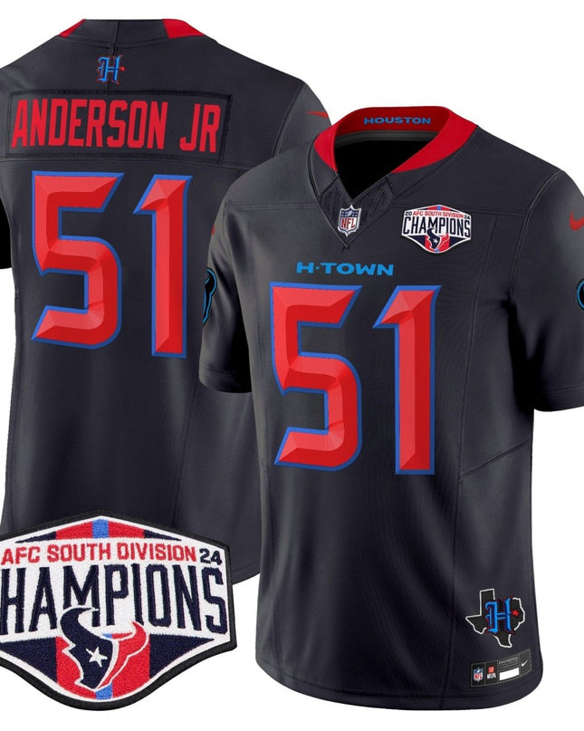 Men's Houston Texans 2024 AFC South Division Champions Patch Vapor Limited Jersey - All Stitched HOUTEX_KDZ - KINDOZY