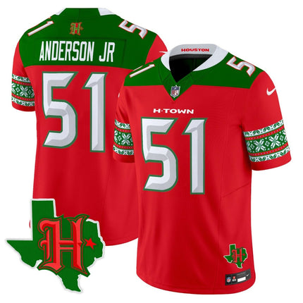 Men's Houston Texans 2024 Christmas Vapor Limited Jersey - All Stitched HOUTEX_KDZ - KINDOZY