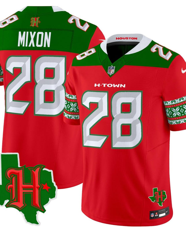 Men's Houston Texans 2024 Christmas Vapor Limited Jersey - All Stitched HOUTEX_KDZ - KINDOZY