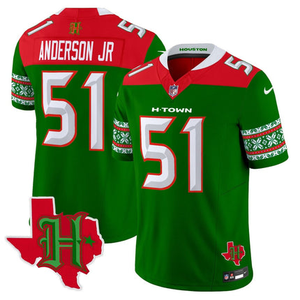 Men's Houston Texans 2024 Christmas Vapor Limited Jersey - All Stitched HOUTEX_KDZ - KINDOZY