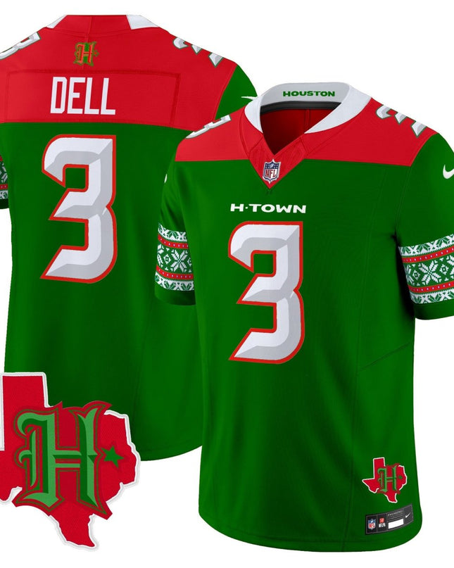 Men's Houston Texans 2024 Christmas Vapor Limited Jersey - All Stitched HOUTEX_KDZ - KINDOZY